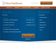 Tablet Screenshot of employment.dovehealthcare.com